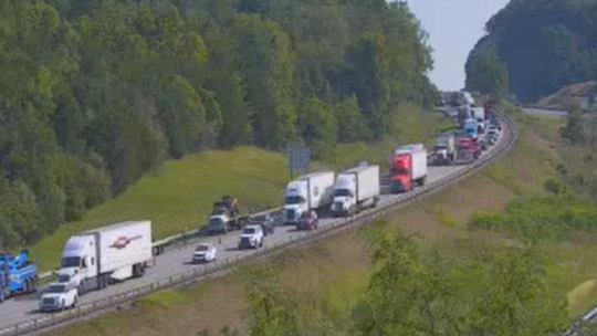 Tractor-trailer fire snarls I-81 traffic at Fairfield Thursday morning