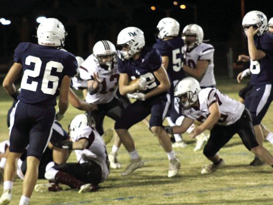 Blues Bolt Past Mustangs, 48-0