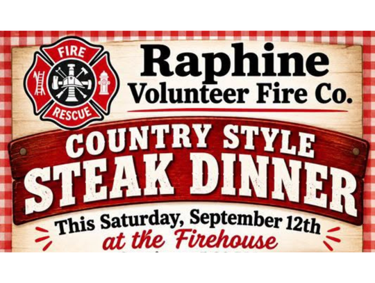 Dinner Saturday At Raphine VFD
