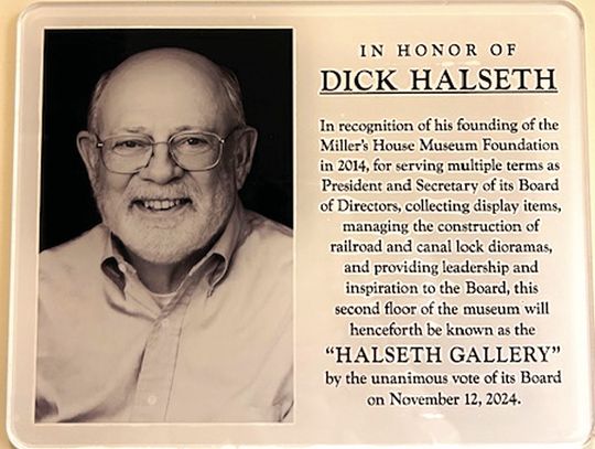 Halseth Honored By Miller’s House Board