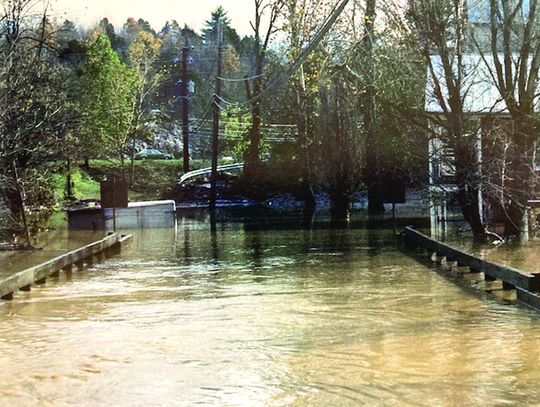 This photo from Virginia Military Institute’s yearbook The Bomb shows Jordans Point under water