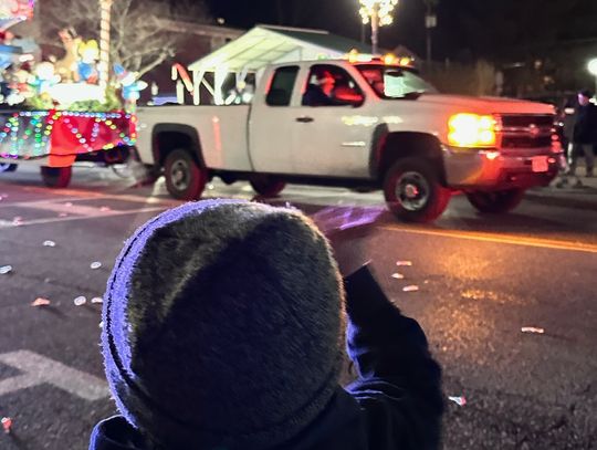 Waving to Santa