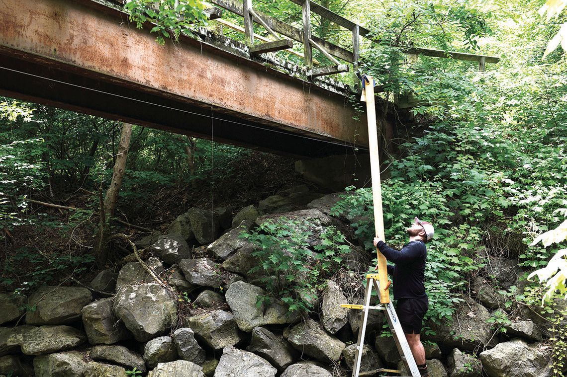 Cadet Researches ‘Servicability’ Of Trail Bridge