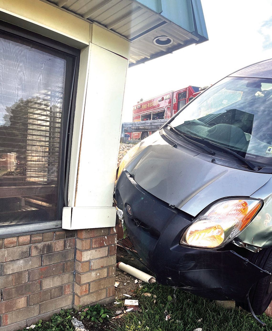 Car Goes Airborne, Strikes Building