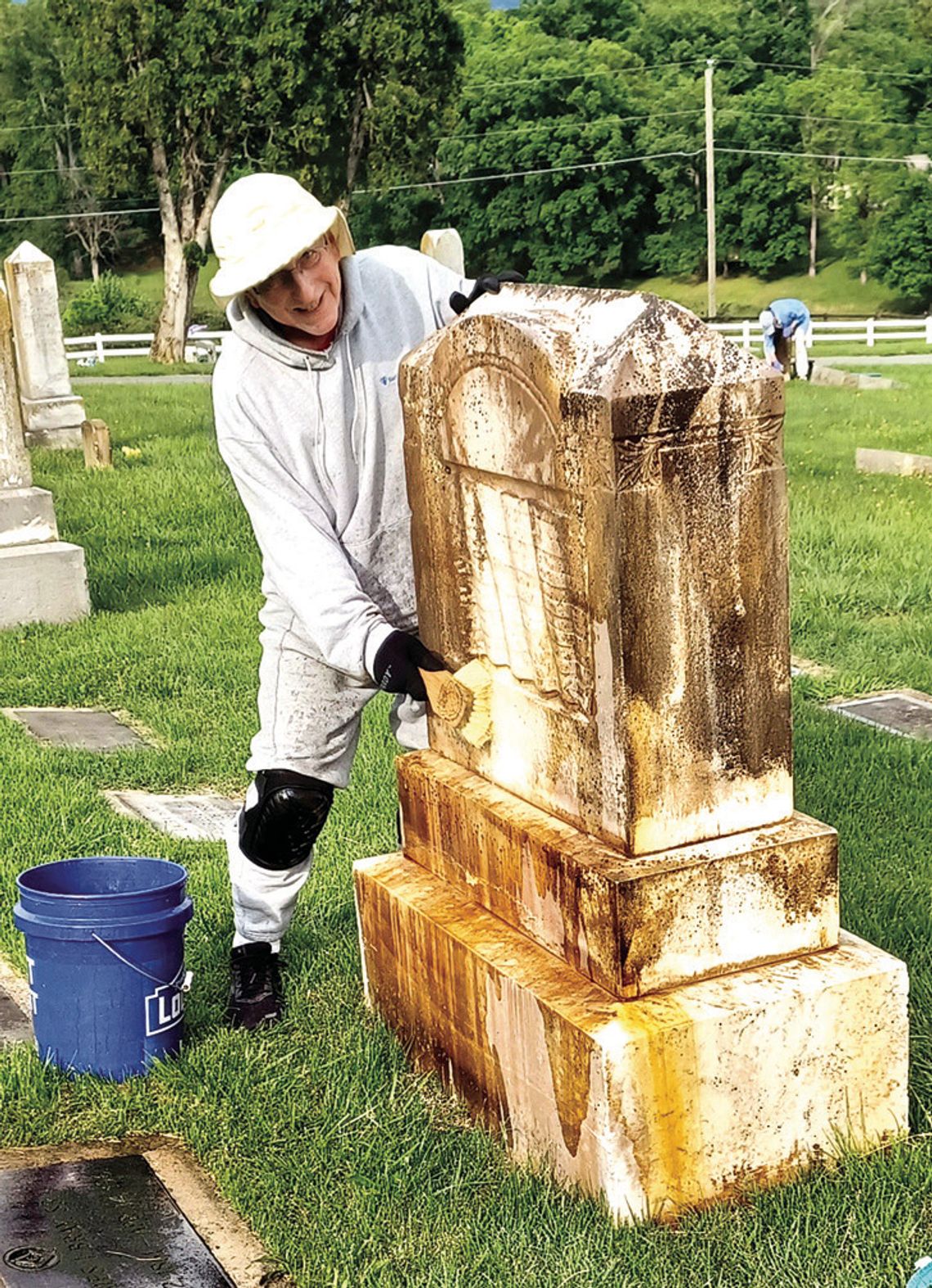 Cleaning Cemetery Markers