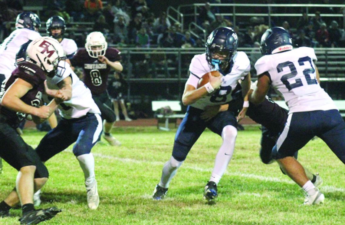 Fighting Blues Roll Past EM, 48-22 Fighting Blues Roll Past EM, 48-22