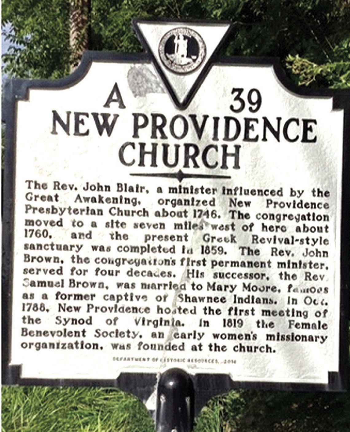 New Providence Historical Marker Comes Home