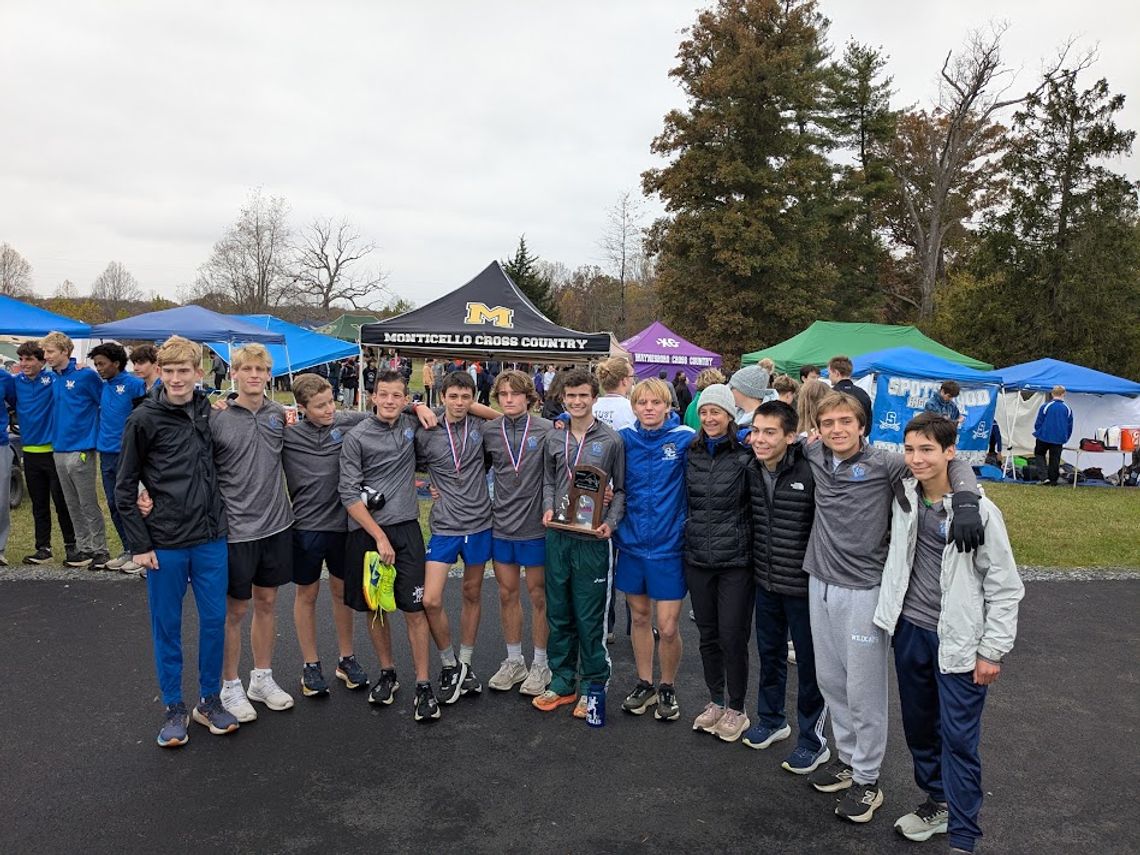 RC Boys Harriers Place Second At Regionals, Advance To State The Rockbridge County High School boys cross country team celebrates with its runner-up trophy at the Region 3C meet in Palmyra. (Lucy Lyons photo)