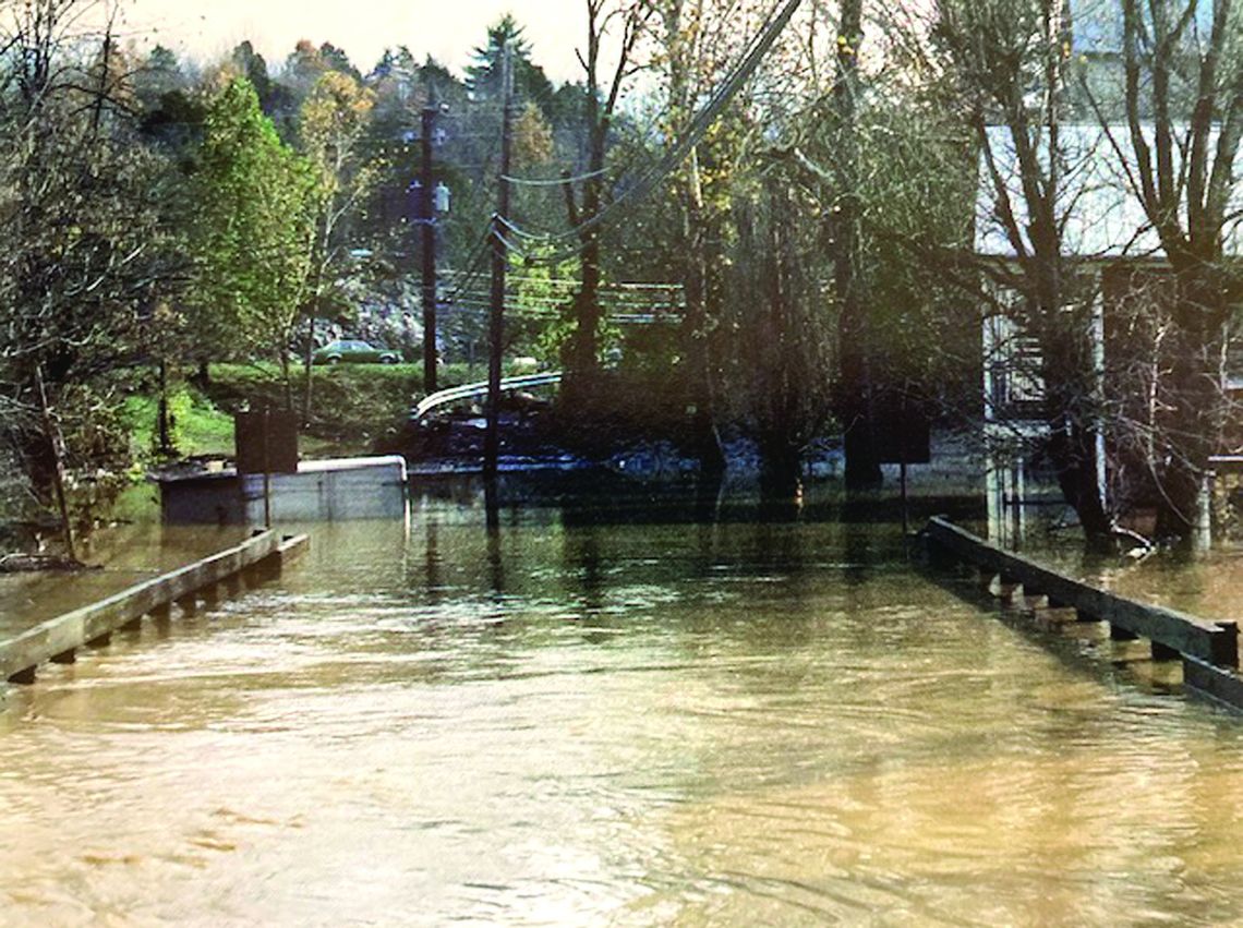 This photo from Virginia Military Institute’s yearbook The Bomb shows Jordans Point under water