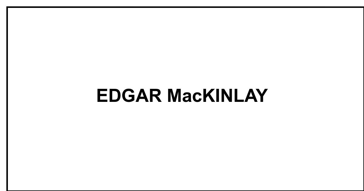 Obituary: EDGAR MacKINLAY