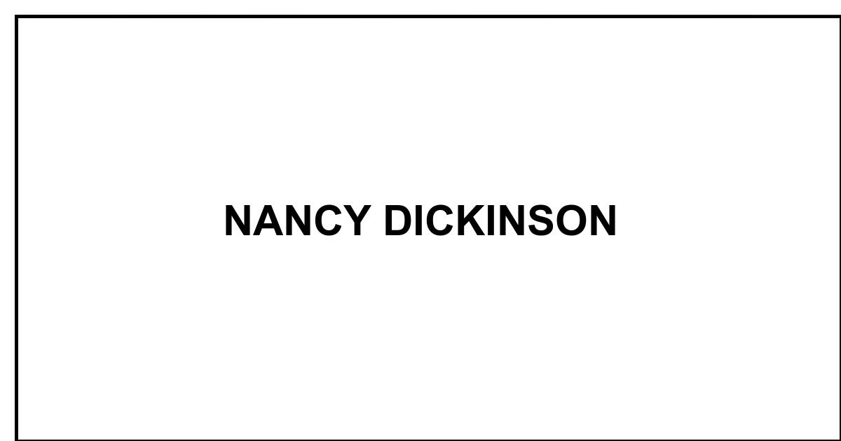 Obituary: NANCY DICKINSON