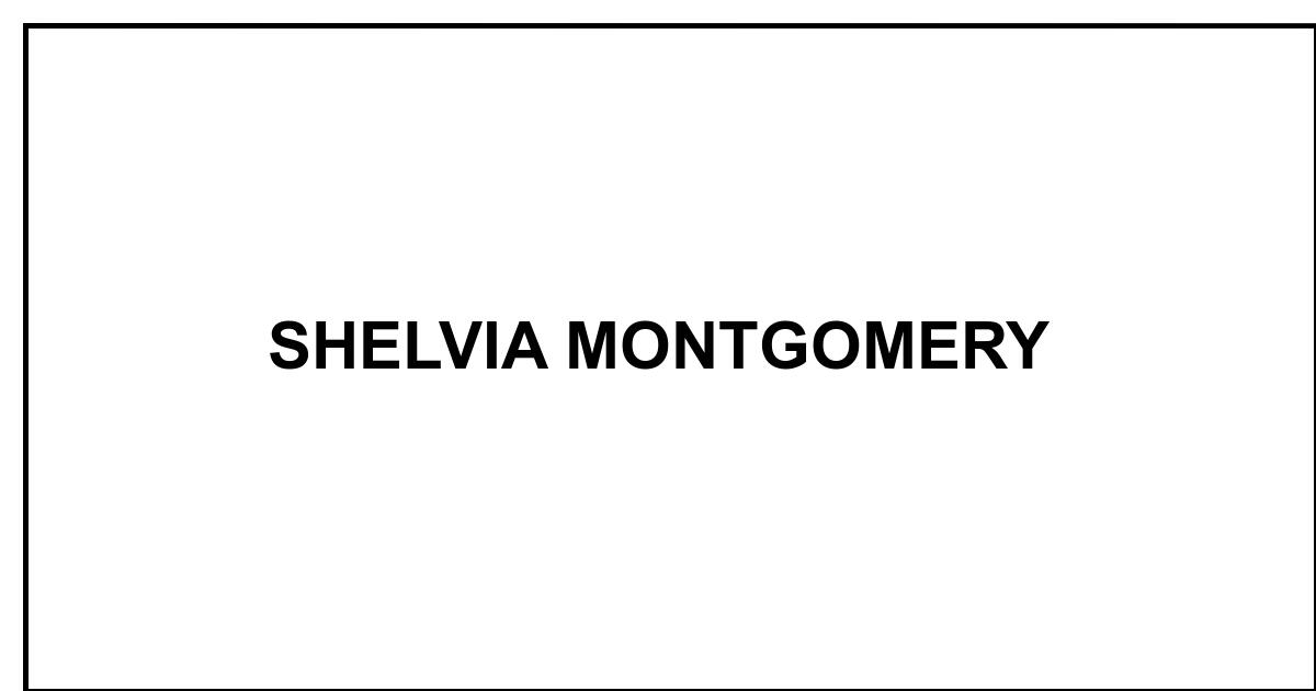 Obituary shelvia montgomery